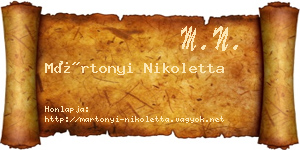 Mártonyi Nikoletta névjegykártya